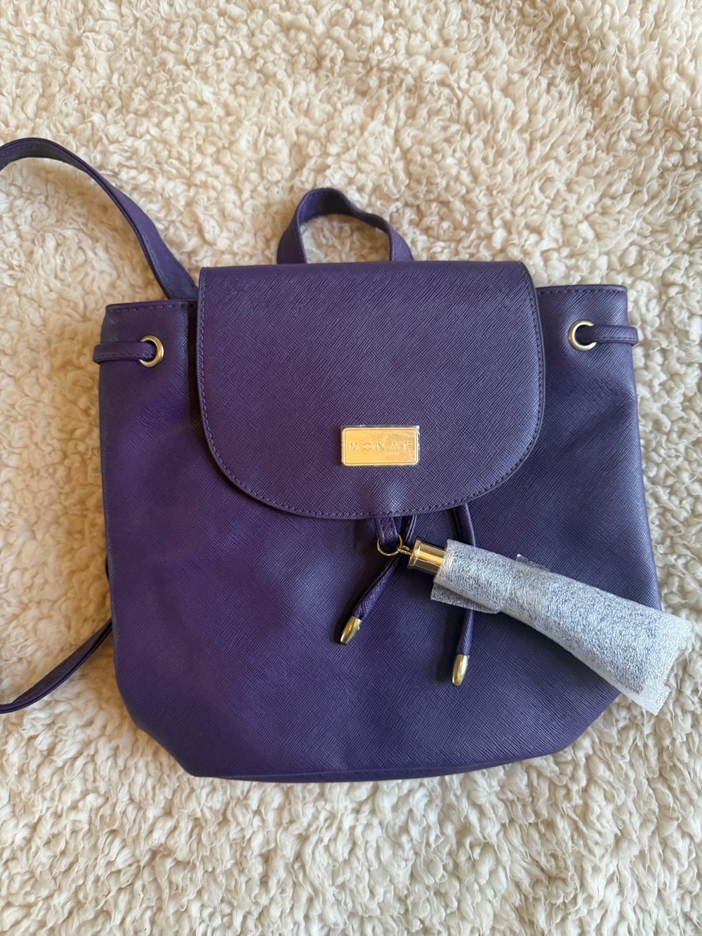 Monat Deep Purple Drawstring Backpack